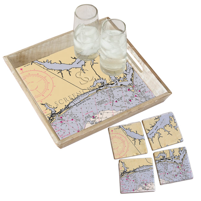 Emerald Isle, NC - Wood Serving Tray