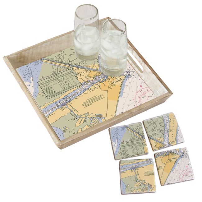 Port Aransas, TX - Wood Serving Tray
