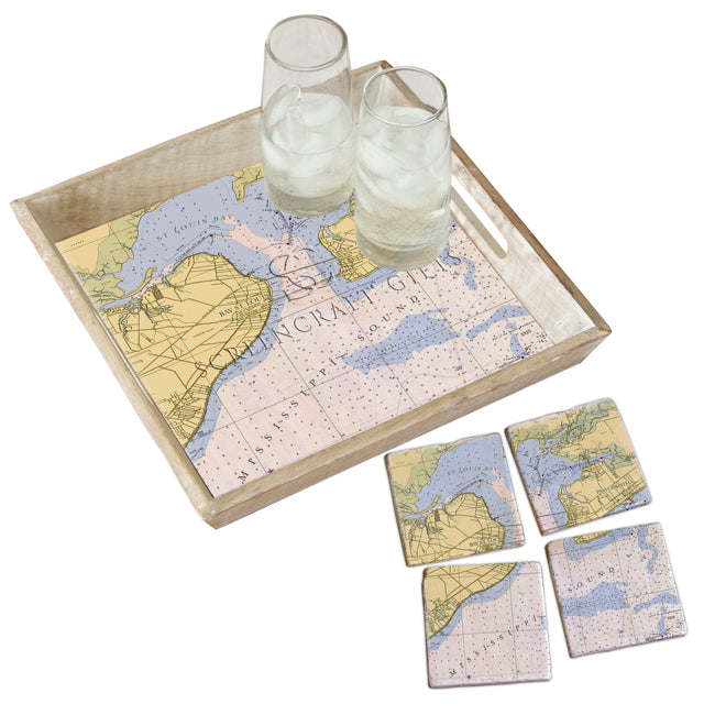 St. Louis Bay, MS - Wood Serving Tray