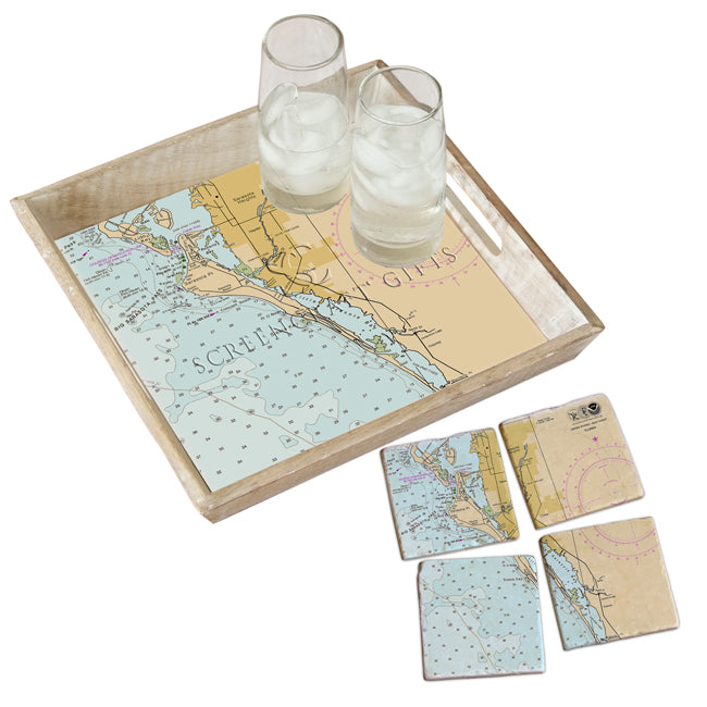 Siesta Key, FL - Wood Serving Tray