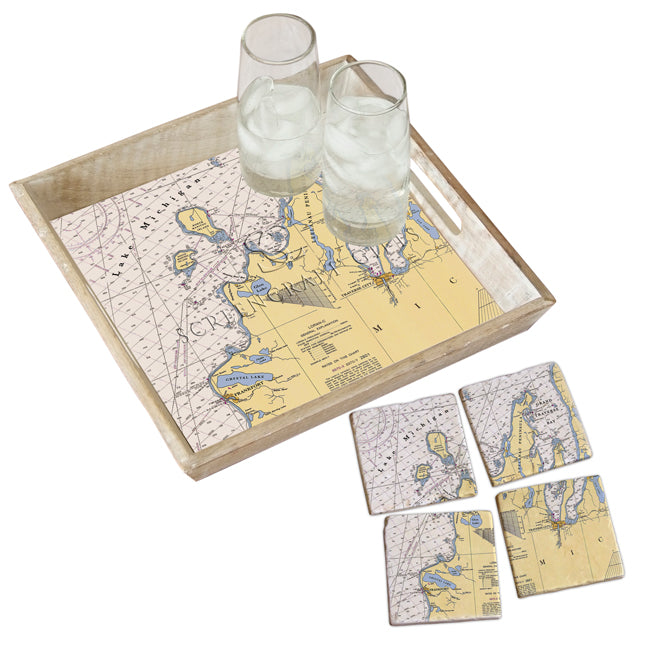 Traverse City, MI -  Wood Serving Tray