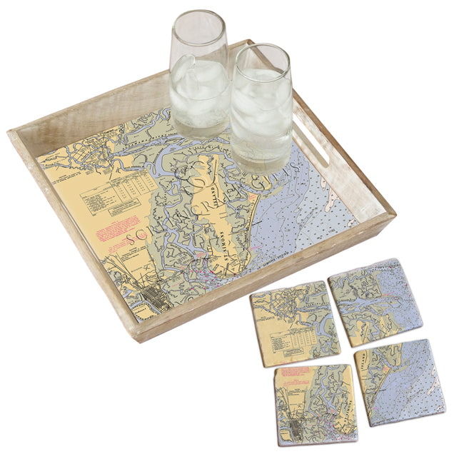 St. Simons Island, GA - Wood Serving Tray
