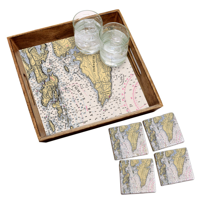 Pemaquid Neck, ME - Wood Serving Tray