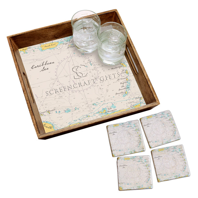 The Caribbean Sea- Wood Serving Tray