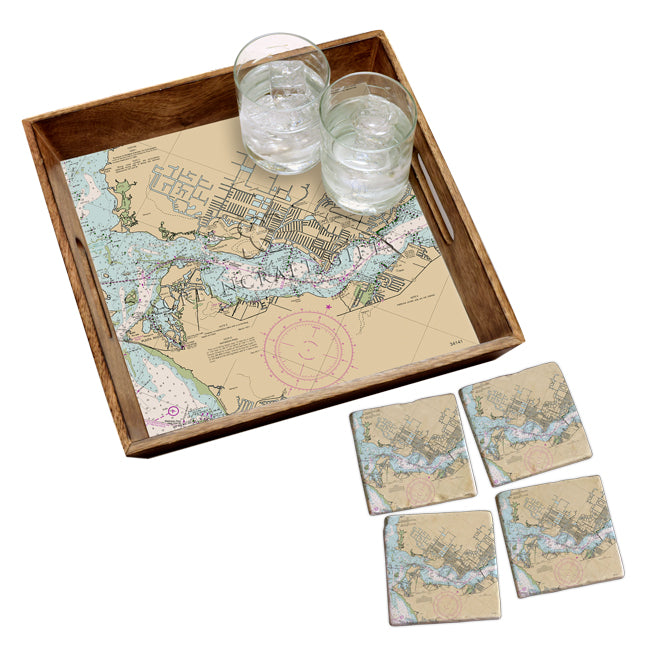 Cape Coral, FL - Wood Serving Tray