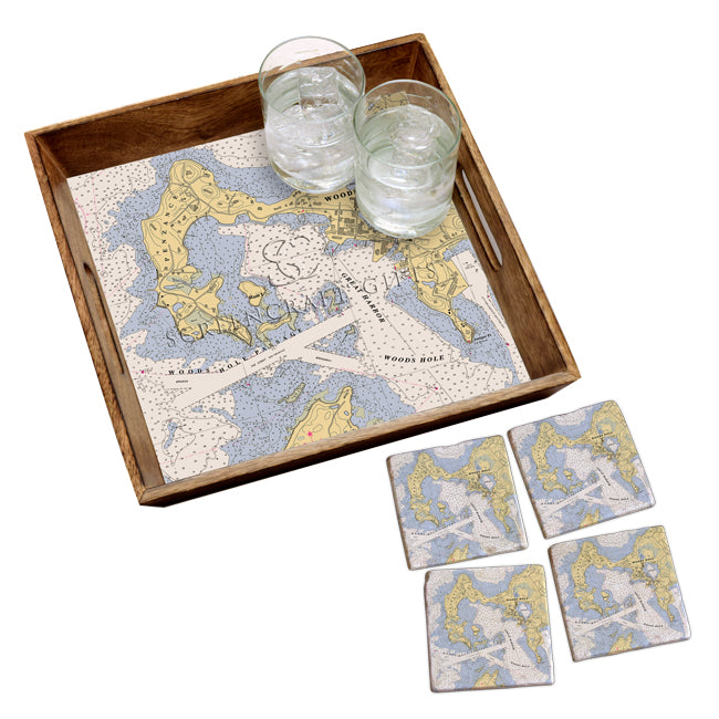 Woods Hole, MA- Wood Serving Tray