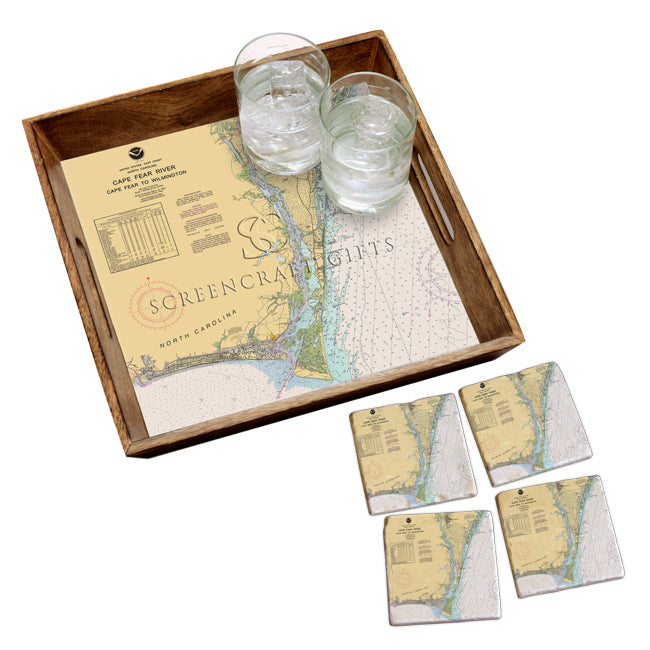 Cape Fear, NC - Wood Serving Tray