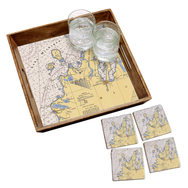 Traverse City, MI -  Wood Serving Tray