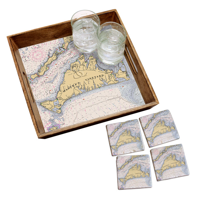 Martha's Vineyard, MA - Wood Serving Tray