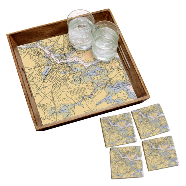 Portsmouth, NH - Wood Serving Tray