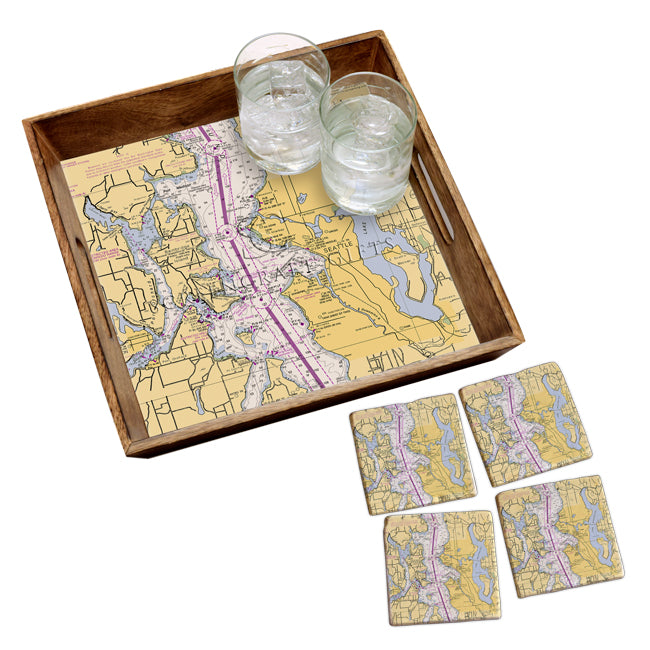 Seattle, WA- Wood Serving Tray