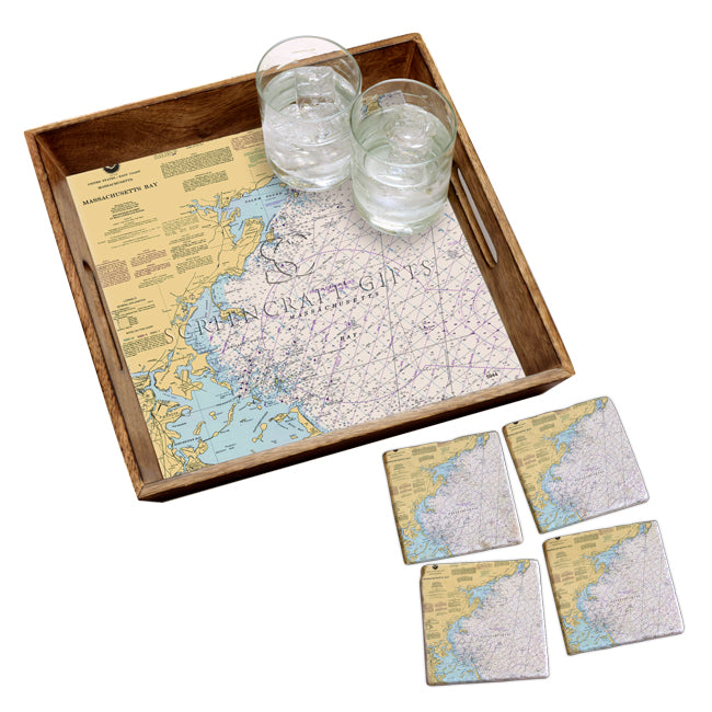 Massachusetts Bay - Wood Serving Tray