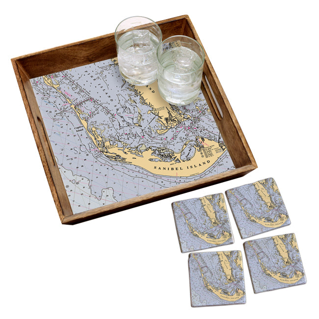 Sanibel Island, FL  - Wood Serving Tray