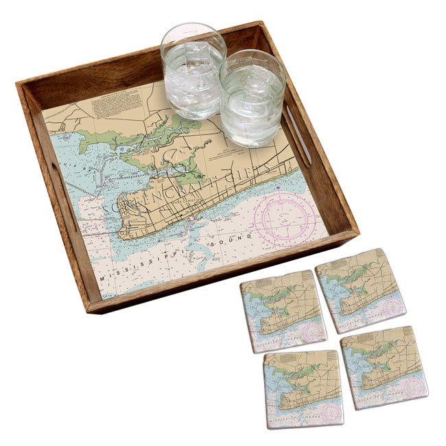 Pass Christian, MS - Wood Serving Tray