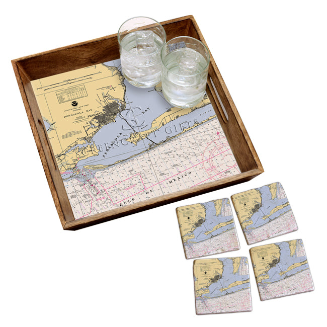 Pensacola, FL- Wood Serving Tray