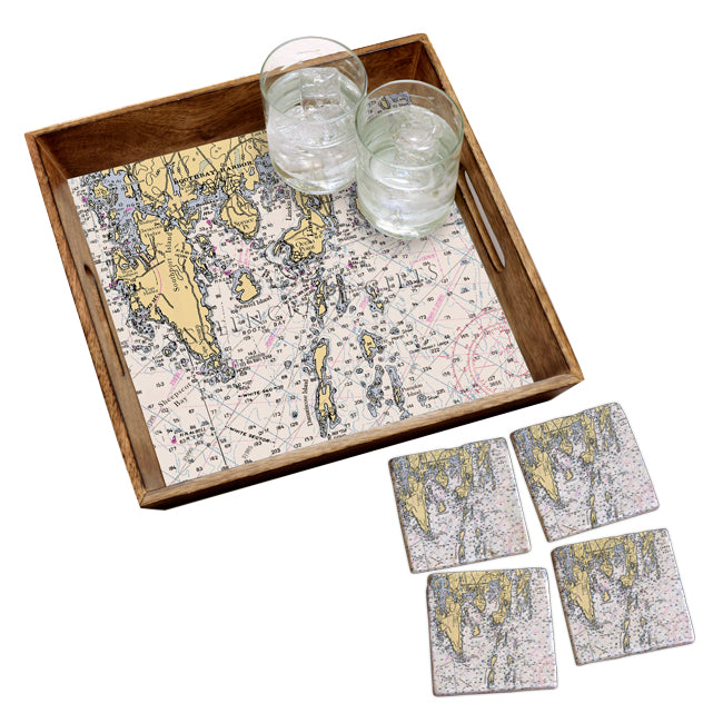 Boothbay Harbor, ME- Wood Serving Tray
