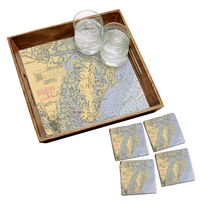 St. Simons Island, GA - Wood Serving Tray