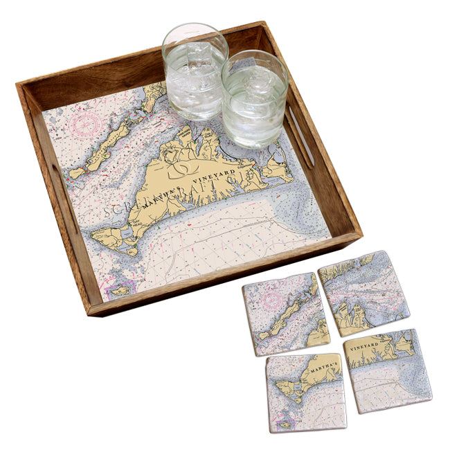 Martha's Vineyard, MA - Wood Serving Tray