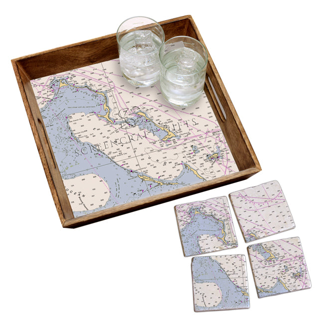 Bahamas, Exuma Sound - Wood Serving Tray