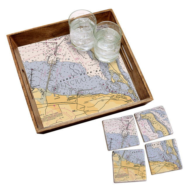 Sandy Hook, NJ - Wood Serving Tray