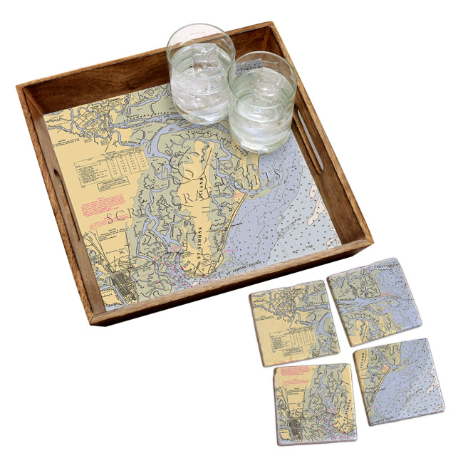 St. Simons Island, GA - Wood Serving Tray