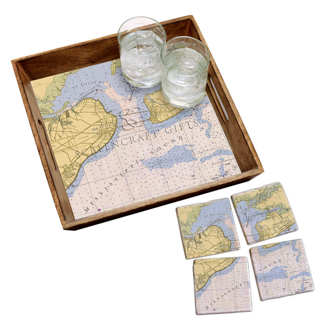 St. Louis Bay, MS - Wood Serving Tray