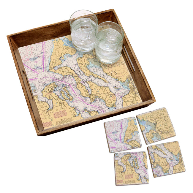 Whidbey Island, WA - Wood Serving Tray