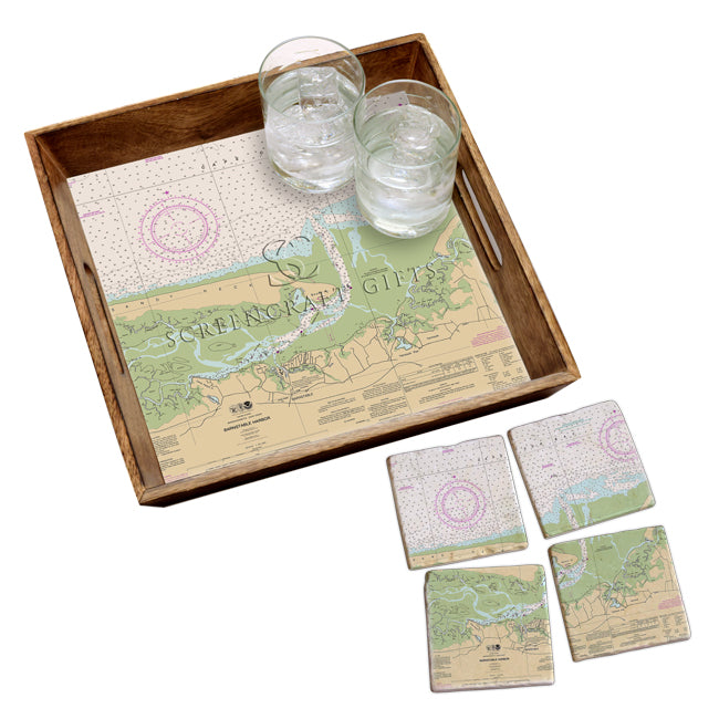 Barnstable Harbor, MA - Wood Serving Tray