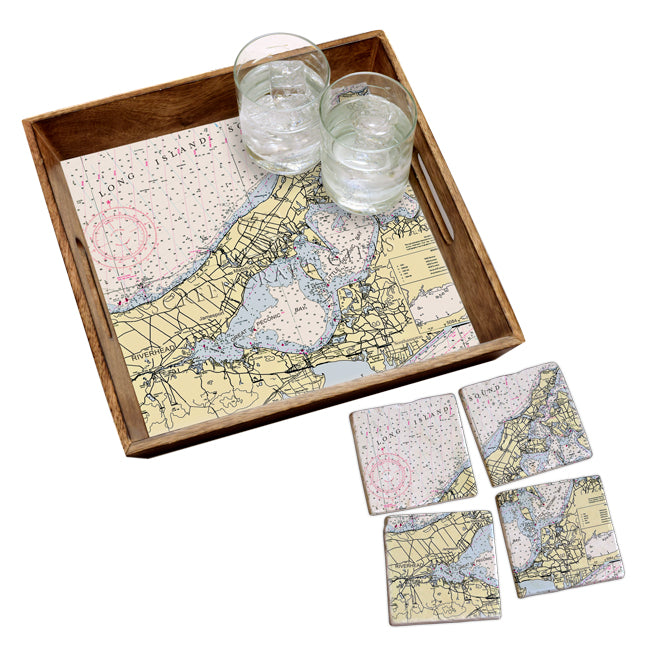 Peconic Bay, NY - Wood Serving Tray