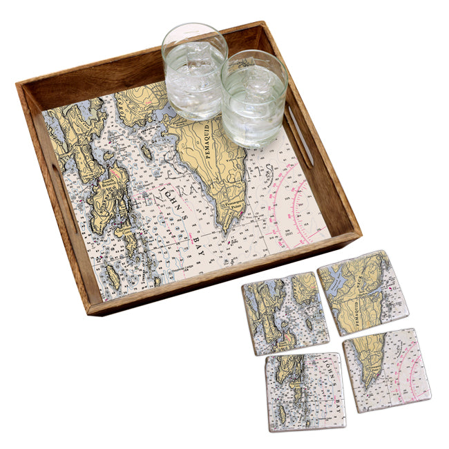 Pemaquid Neck, ME - Wood Serving Tray