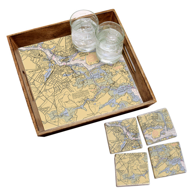 Portsmouth, NH - Wood Serving Tray