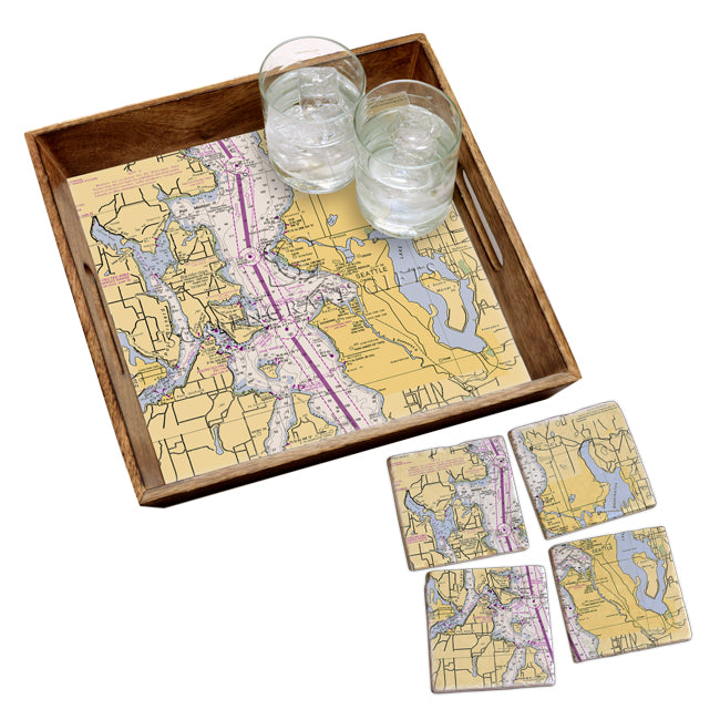 Seattle, WA- Wood Serving Tray