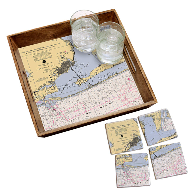 Pensacola, FL- Wood Serving Tray