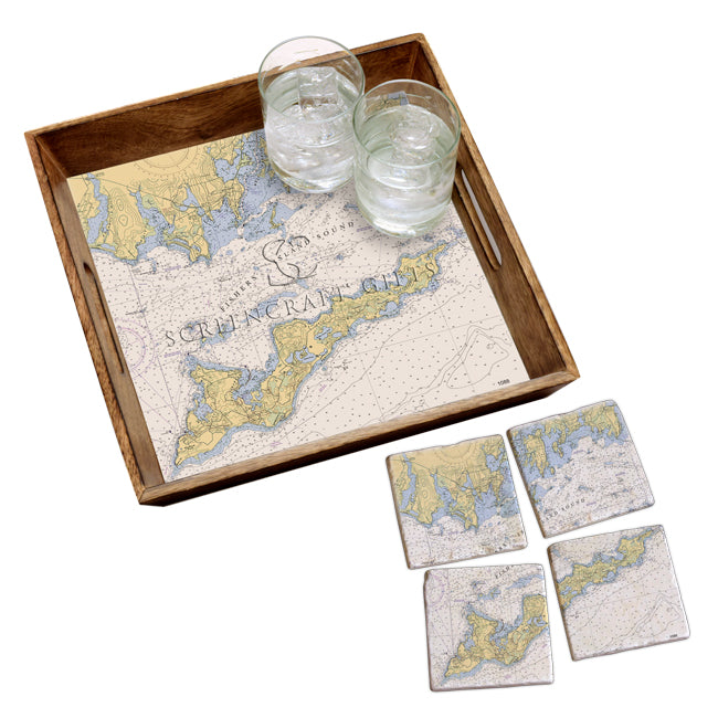 Fishers Island, NY - Wood Serving Tray