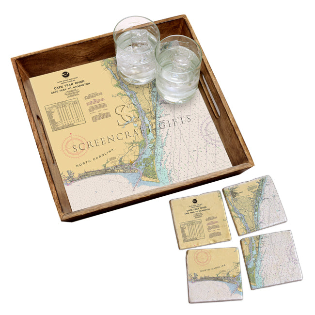 Cape Fear, NC - Wood Serving Tray