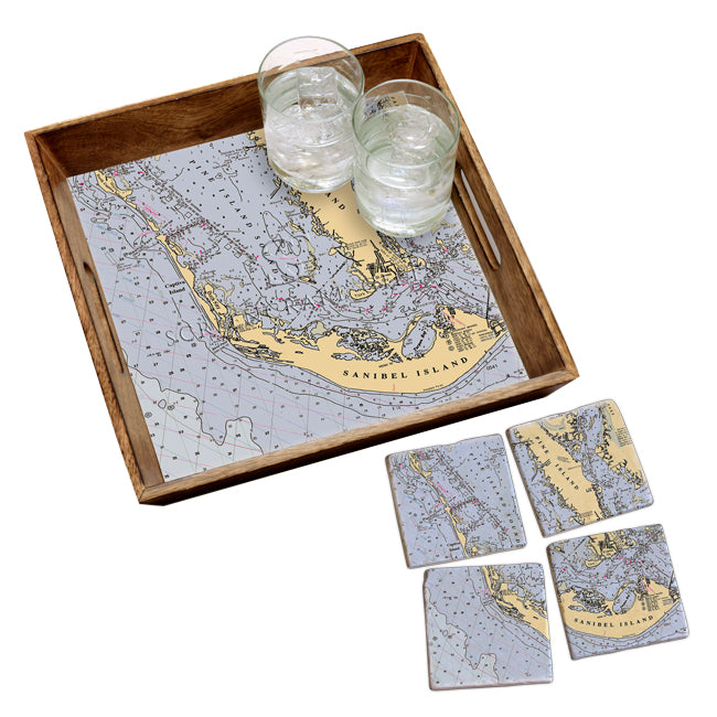 Sanibel Island, FL  - Wood Serving Tray