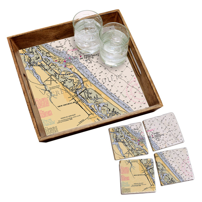 New Smyrna Beach, FL- Wood Serving Tray