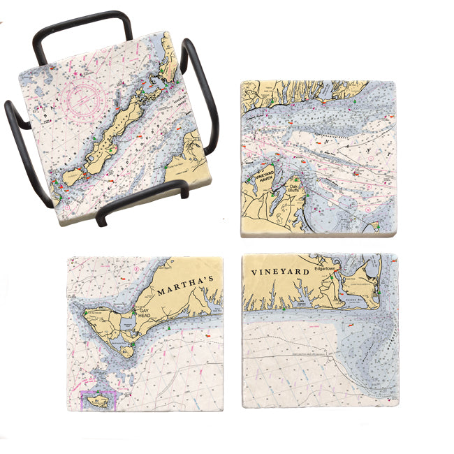 Personalized Nautical Chart Coaster Set