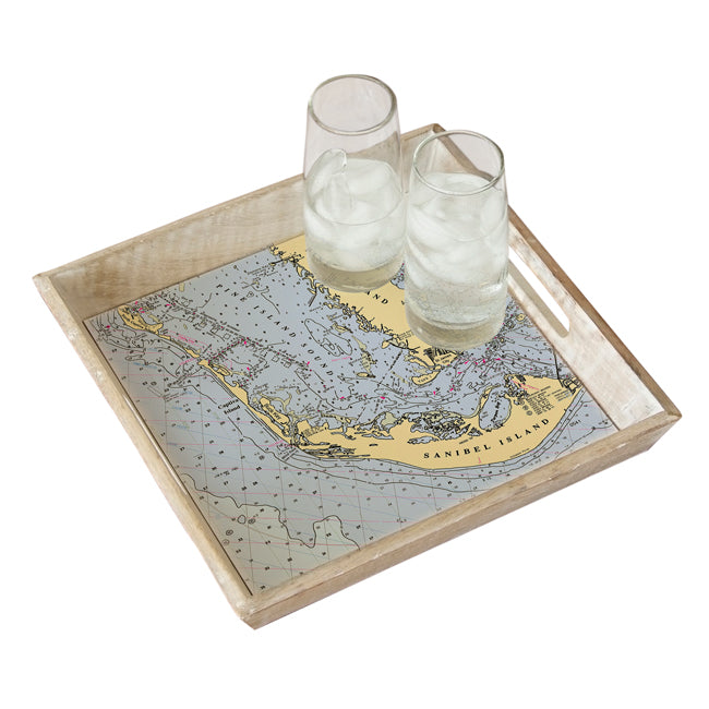 Personalized Nautical Chart Serving Tray