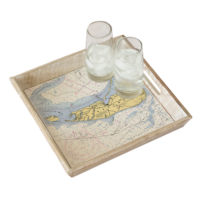 Personalized Nautical Chart Serving Tray