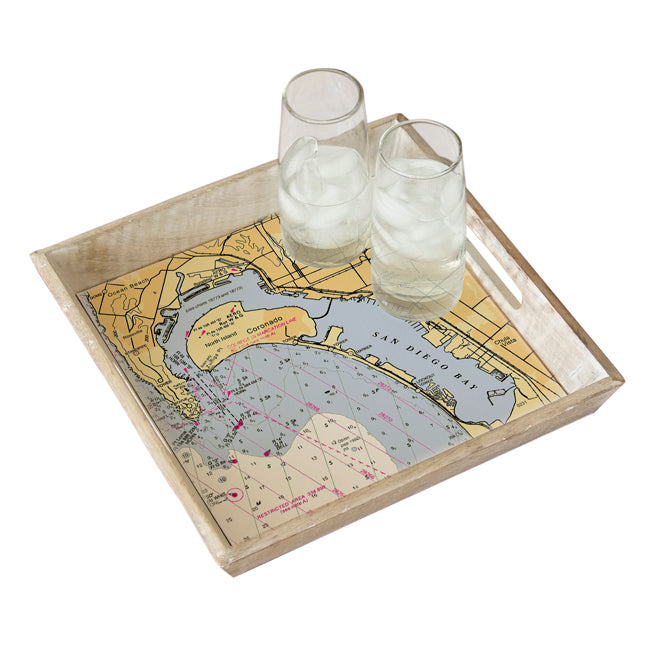 Personalized Nautical Chart Serving Tray