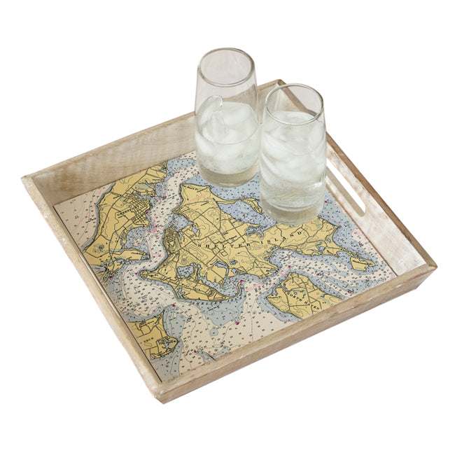 Personalized Nautical Chart Serving Tray