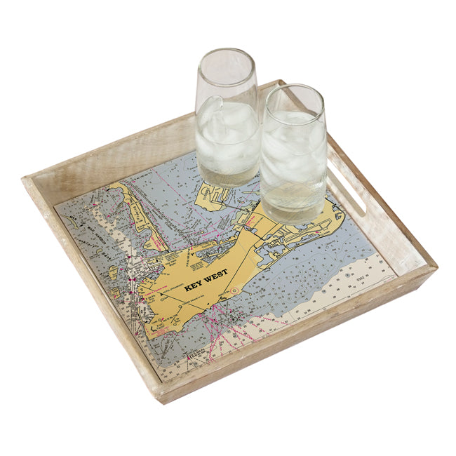 Personalized Nautical Chart Serving Tray