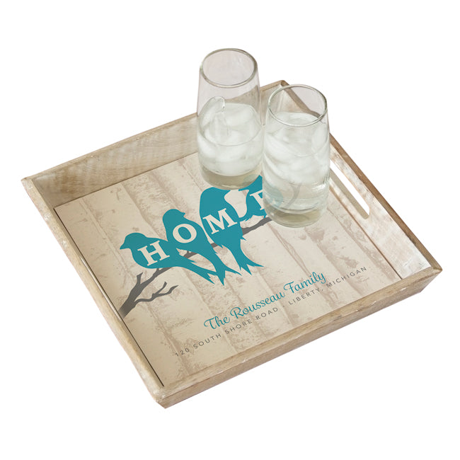 Personalized Serving Tray - Home Birds