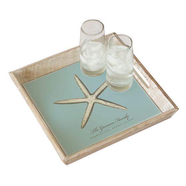 Personalized Serving Tray - Blue Sea Star