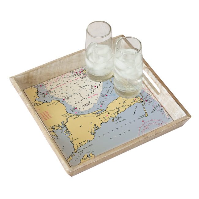 Personalized Nautical Chart Serving Tray