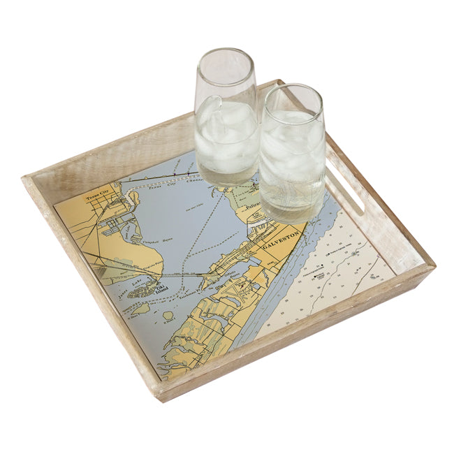 Personalized Nautical Chart Serving Tray