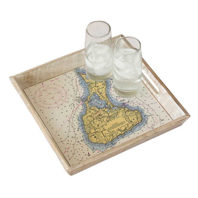 Personalized Nautical Chart Serving Tray