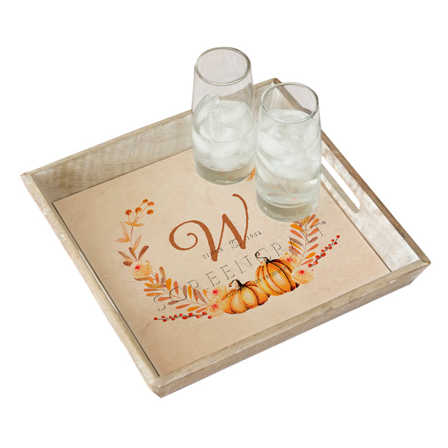 Personalized Autumn Wreath Serving Tray