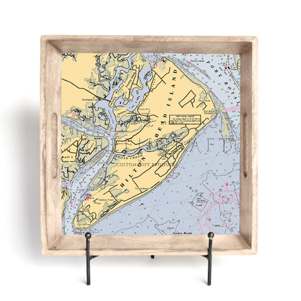 Personalized Nautical Chart Serving Tray